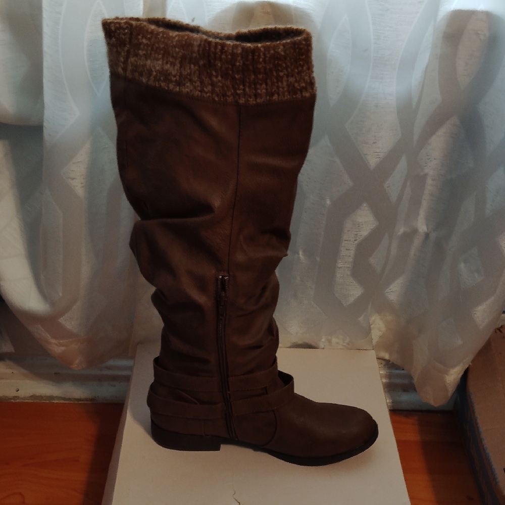 JustFab Brown Over the Knee Boots